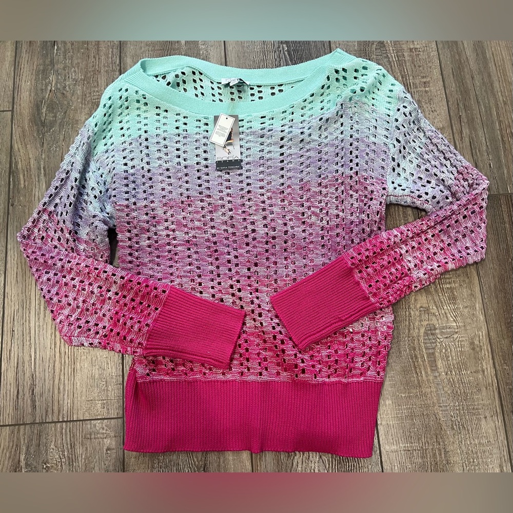 Sofia Vergara Ombré One Shoulder Top Size Medium
